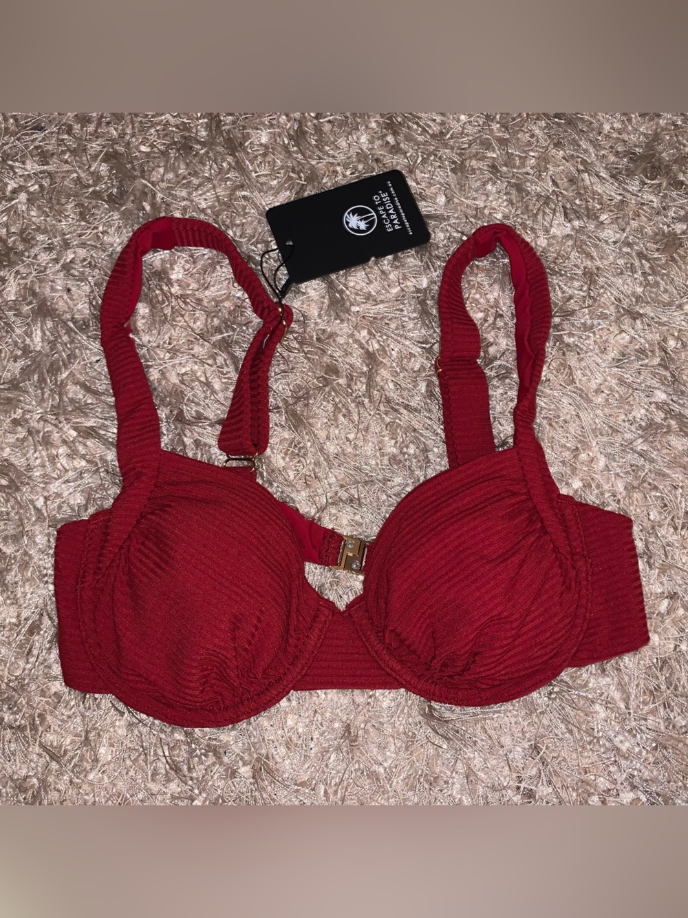 Ribbed Underwire Bikini Top size XS NWT
